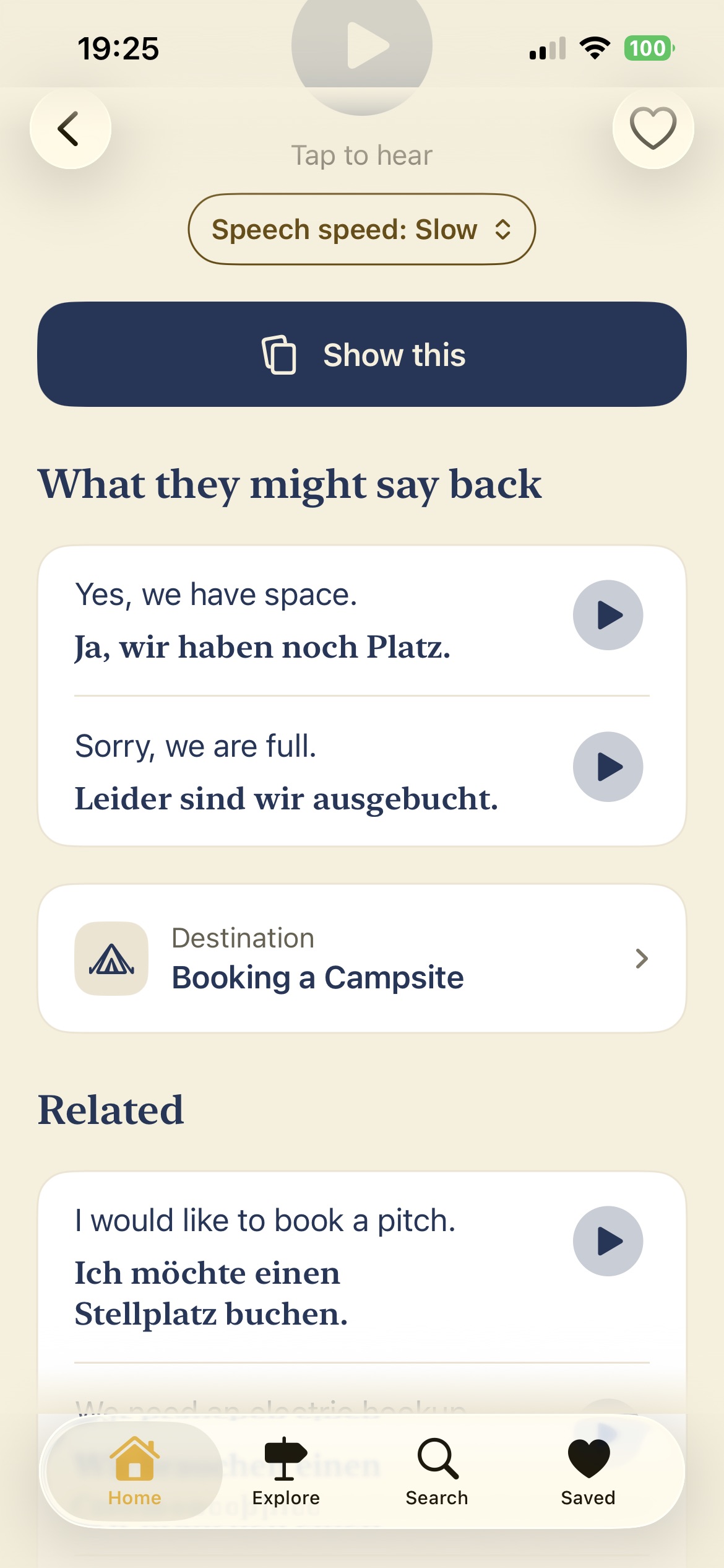 Likely replies and related German phrases